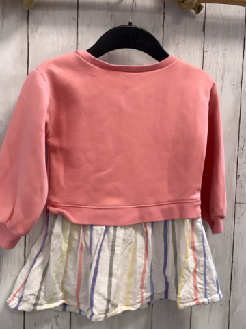 GAP  Kleid  Gr. 98  rosa Oberteil weiß bunt gestreifter Rock