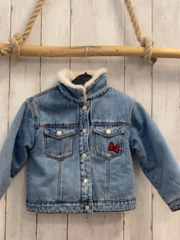 Zara  Jacke  Gr. 98  blau Jeans Minnie Mouse weißes Teddyfutter 