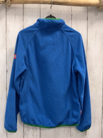 Trollkids  Pullover  Gr. 140  blau Fleece grüner Bund Reißverschluss 