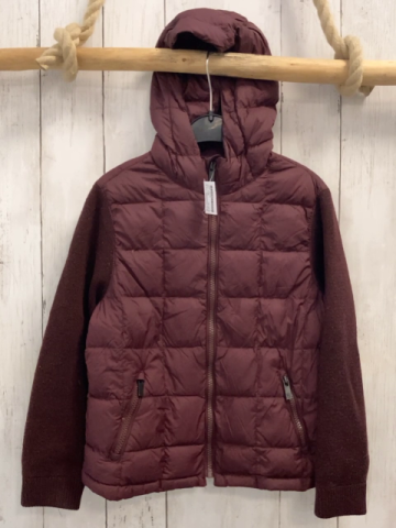 Massimo Dutti  Jacke  Gr. 128  weinrot Kapuze Strickärmel 