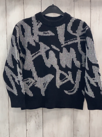Zara  Pullover  Gr. 122  schwarz + schwarz weiß kariert Strick 