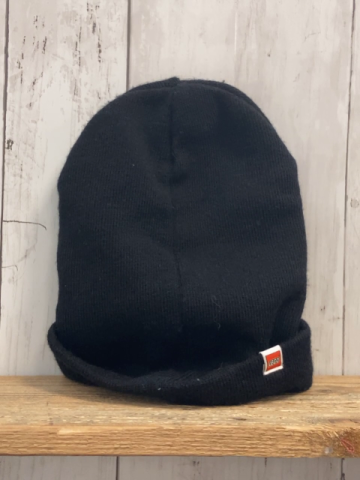 H&M  Mütze  Gr. 128  schwarz Strick goldene glänzende Schrift Ninjago 