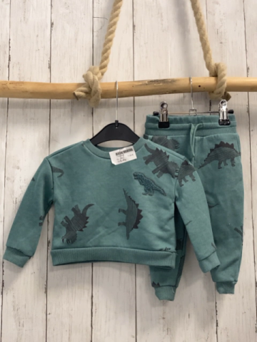 2tlg  Pullover + Jogginghose  Gr. 68  petrol graue Dinos 