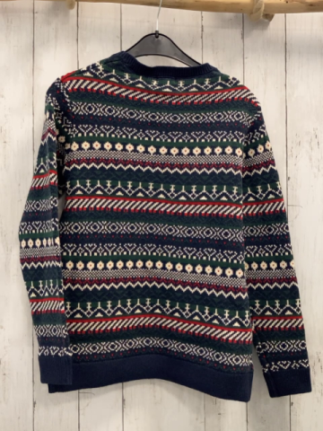 neu vertbaudet Pullover Gr. 164  blau rot grün weißes Muster 