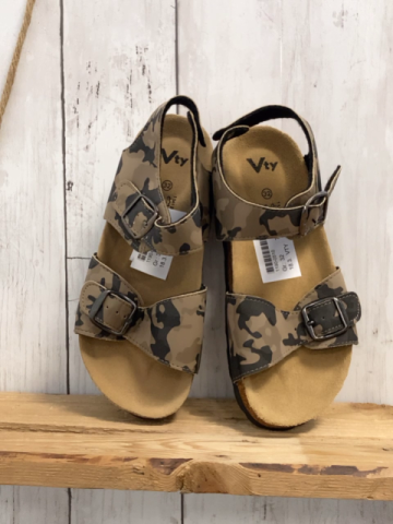 VTY Sandalen  Gr. 32  hellbraun braun schwarz gemustert 