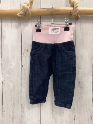 Sanetta Hose Gr. 62  blau jeans gefüttert rosa Bund