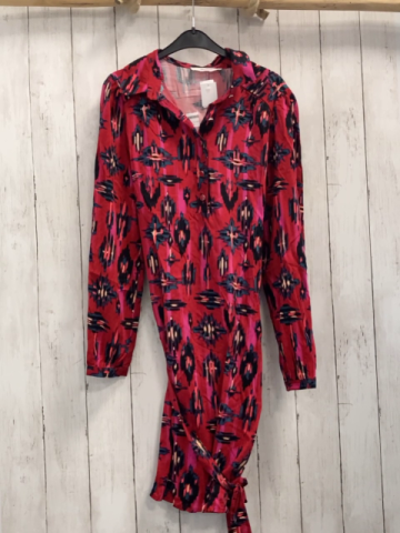 Promod Kleid Gr. 38  rot pink schwarz petrol Muster