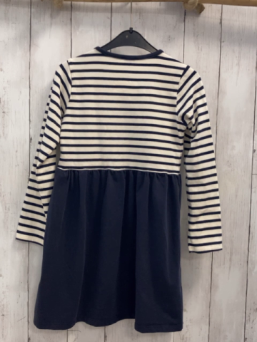Steiff  Kleid  Gr. 122  weiß blau gestreiftes Oberteil blauer Rock Bärenkopf mit Quietscheton 