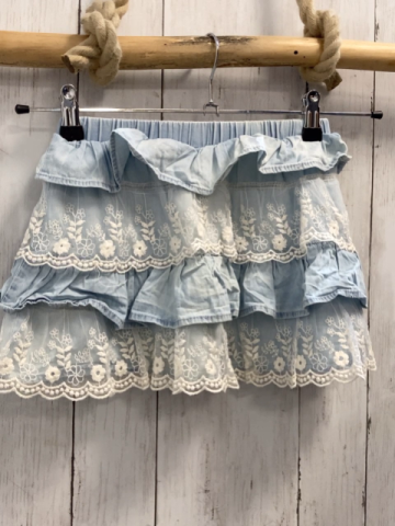 Waikiki  Rock Gr. 122  hellblau Jeans + transaparent Netz mit Stickerei Rüschen 