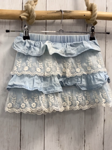 Waikiki  Rock Gr. 122  hellblau Jeans + transaparent Netz mit Stickerei Rüschen 