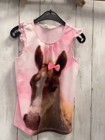 H&M  T-Shirt Gr. 122  rosa Fohlenkopf 
