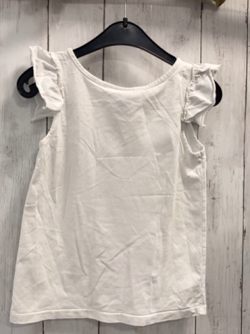   T-Shirt Gr. 116  weiß Pailettenerdbeere Rüschen 