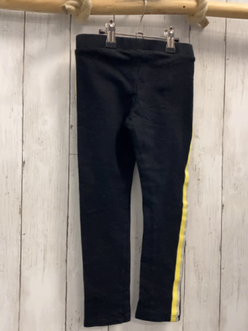 H&M  Leggings  Gr. 116  schwarz gelb silber Seitenstreifen 