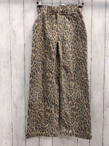 H&M  Hose  Gr. 140  hellbraun braun schwarzer leoprint 