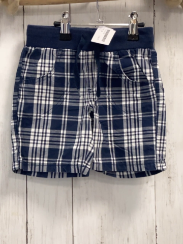   Shorts  Gr. 98  blau weiß kariert Strickbund mit Kordel 