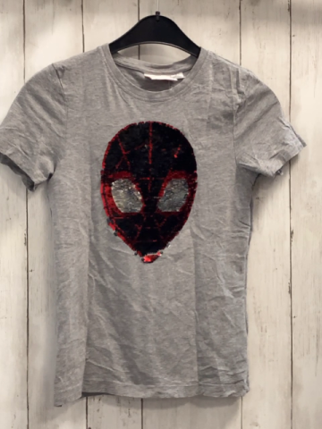 Marvel  T-Shirt  Gr. 140  grau Pailettenspiderman 