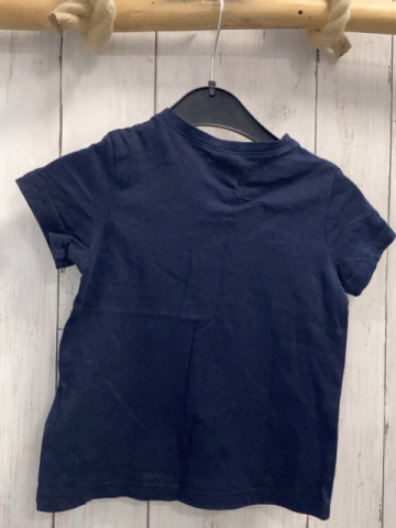 H&M  T-Shirt  Gr. 86  blau weiße Blumenschrift 