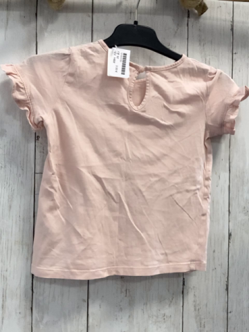H&M  T-Shirt  Gr. 92  rosa Schwäne Blumen Rüschenbund 