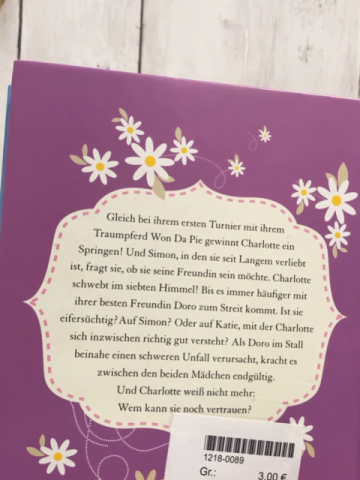   Buch Charlottes Traumpferd Erste Liebe, erstes Turnier 