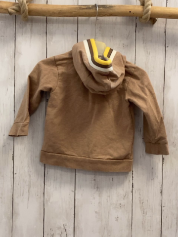 Steiff  Sweatjacke  Gr. 80  sand Kapuze mit weiß braun gelbem Streifenbund 
