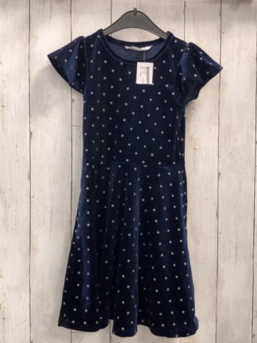 H&M Kleid Gr. 110  blau Samt Glitzersterne