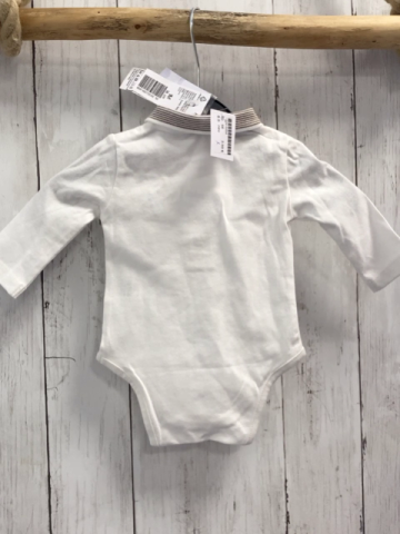 neu  Body  Gr. 56  weiß braun weiß gestreifter Polokragen lang 