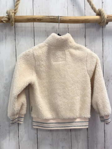 Vingino  Pullover  Gr. 110  beige Plüsch Reißverschluss beige silber Glitzerstreifenbund 