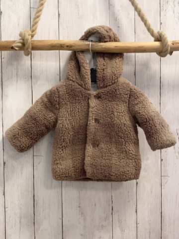   Teddyjacke  Gr. 62  beige hellbraun kariert 