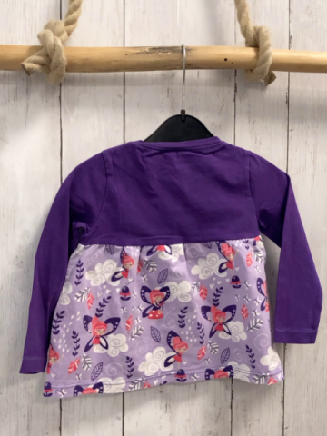   Langarmshirt  Gr. 92  lila lavendel Elfe Federn Blätter 