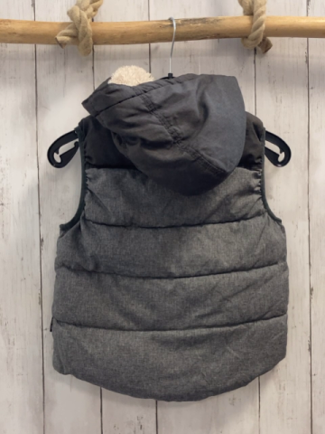 H&M  Weste  Gr. 116  grau dunkelgrau Kapuze Teddyfuter 