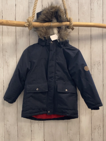 name it Winterjacke Gr. 110  blau abtrennbarer Kunstfellbund an der Kapuze