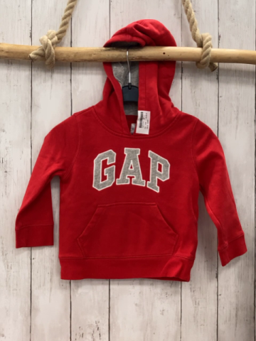 GAP  Pullover  Gr. 104  rot Kapuze graue Schrift 