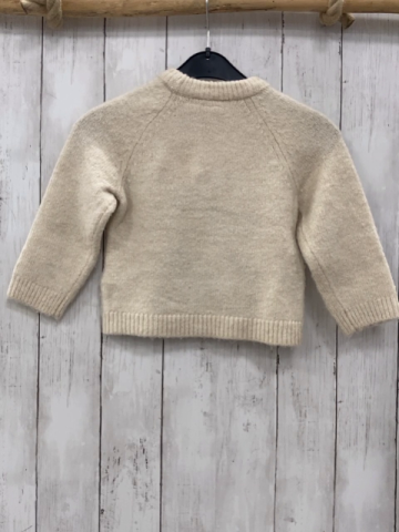 Zara  Pullover  Gr. 86  beige Strick Tier mit grüner Pudelmütze 