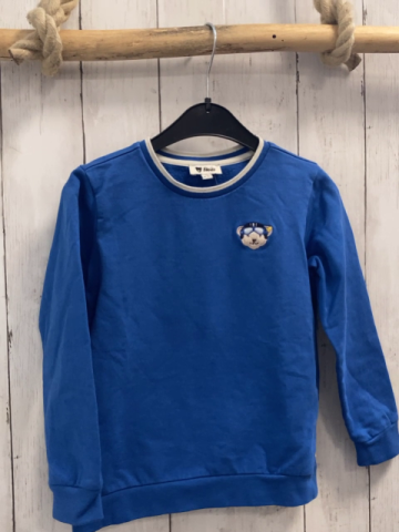 Steiff Pullover Gr. 110  blau weißer Streifen am Bund