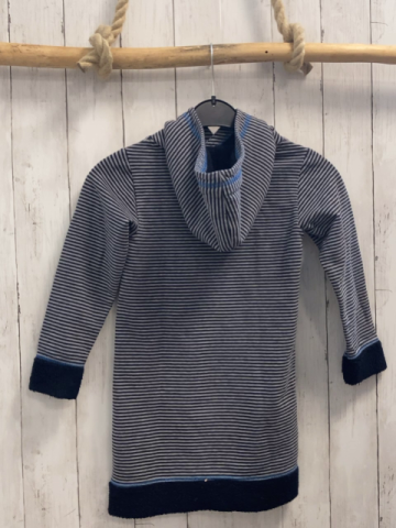 Jako-o Kleid Gr. 116  grau blau gestreift Kapuze Stern