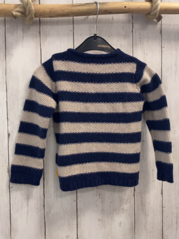 Steiff Strickjacke Gr. 86  grau blau gestreift