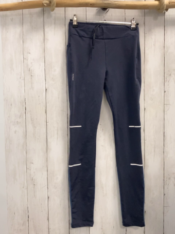 Decathlon  Sportleggings  Gr. 164/170  grau hellblau silber Reflektorstriefen 