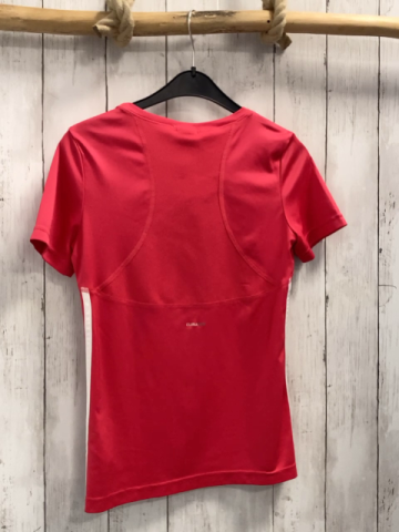 Adidas  Sportshirt  Gr. 158/164  rot rosa mit weißen Seitenstreifen 