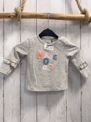 Marc O´Polo Langarmshirt Gr. 68  grau Buchstaben mit Plüsch