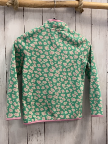   Fleecejacke Gr. 116  grün weiß rosa Blumen + Bund 