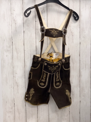 Isar Trachten  Lederhose  Gr. 140  braun mit Latz 