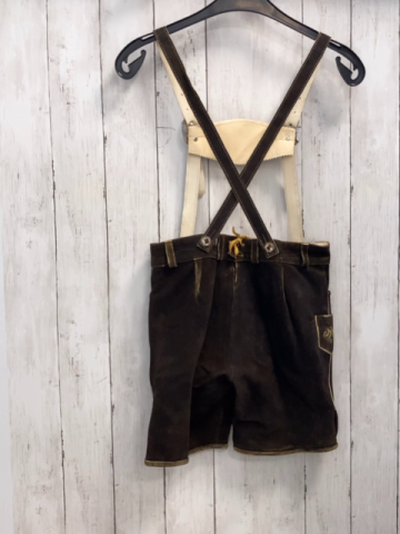 Isar Trachten  Lederhose  Gr. 140  braun mit Latz 