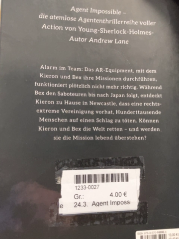 Agent Impossible  Taschenbuch Einsatz in Tokio 