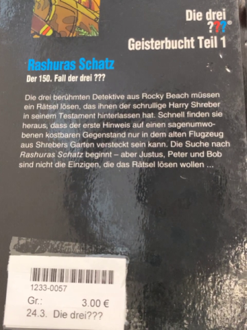 Die drei??? Buch Rashuras Schatz 