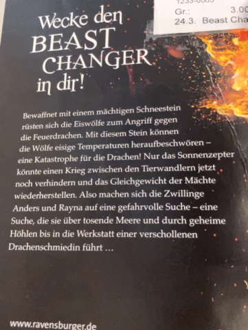 Beast Changers  Taschenbuch Im Reich derr Feuerdrachen 