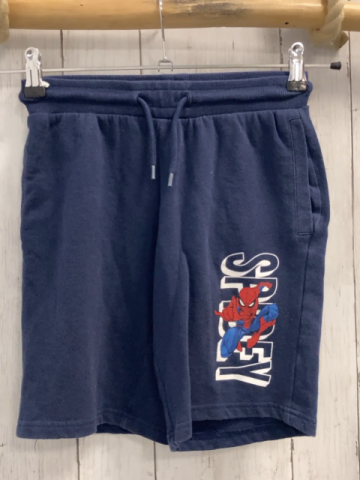   Shorts  Gr. 140  blau Spiderman weiße Schrift 