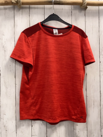 Decathlon Sportshirt Gr. 164  orange rot Lochmuster