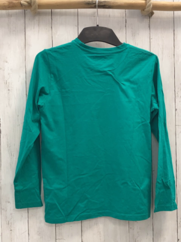  Langarmshirt Gr. 152  grün blau Weltkugel Schrift