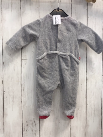 Obaibi Strampler  Gr. 62  grau Nicky + rot mit bunten Herzen 