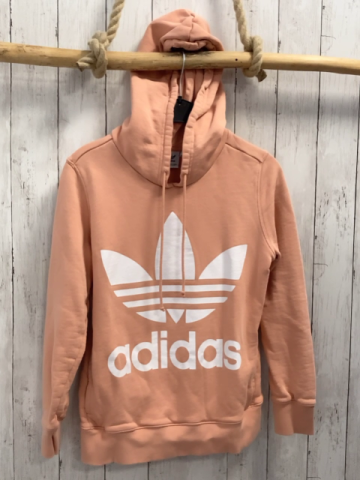 Adidas  Pullover  Gr. 36  lachs Kapuze weiße Schrift + weißes Label 